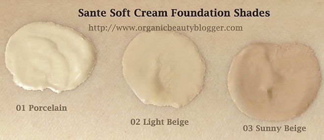 Sante Soft Cream Organic Liquid Beauty Blogger - Foundation Swatches